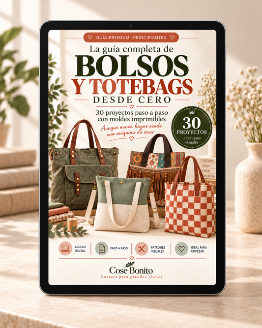 Guía de Bolsos y Totebags desde Cero + 30 Moldes Imprimibles + 🎁 5 Bonus Premium